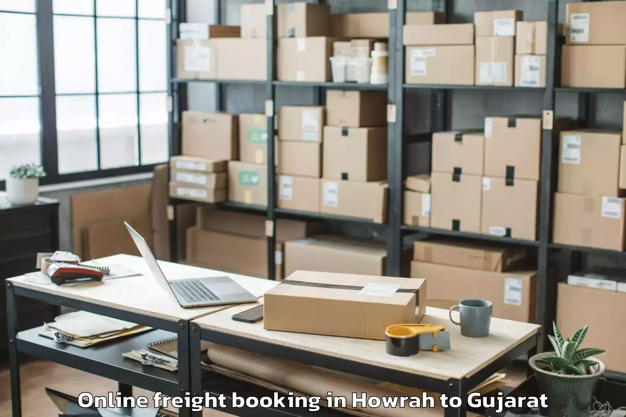 Efficient Howrah to Jhalod Online Freight Booking